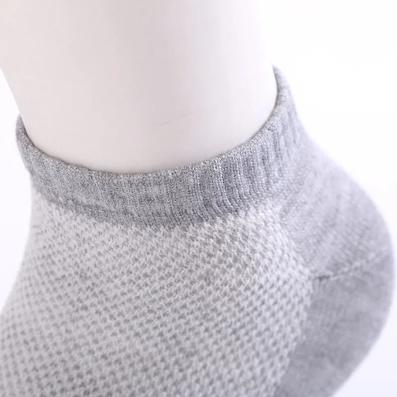 5 Paires de chaussettes solides en maille invisibles – pour Hommes