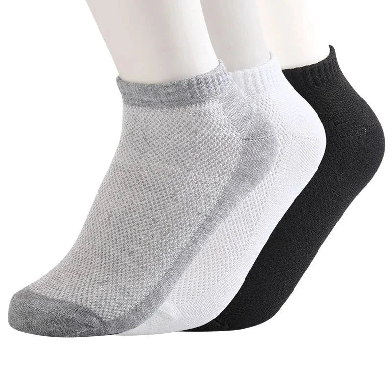 5 Paires de chaussettes solides en maille invisibles – pour Hommes