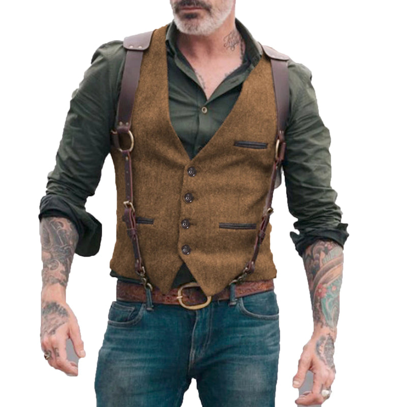 Gilet de costume pour à chevrons, col en V, gilet de - Réduction de fin de saison - 30%