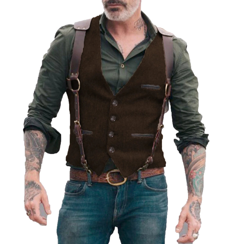 Gilet de costume pour à chevrons, col en V, gilet de - Réduction de fin de saison - 30%