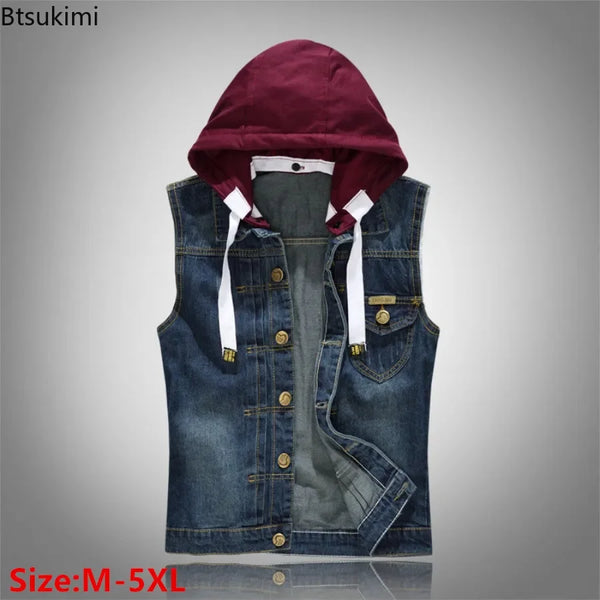 Nouveaux gilets en jean grande taille pour hommes Slim - Promotion limitée - 40%