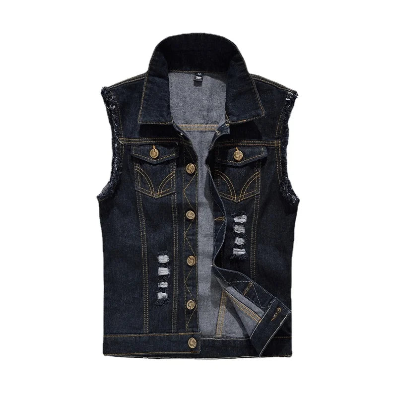 Gilets en jean pour hommes, vestes, gilets, manteaux en - Liquidation massive - 25%