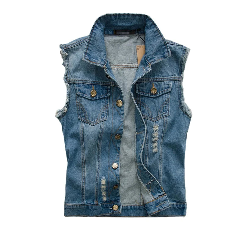 Gilets en jean pour hommes, vestes, gilets, manteaux en - Liquidation massive - 25%