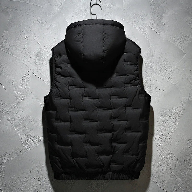 Gilet d'hiver à capuche pour , gilet plissé, rembourré, - Remise exclusive - 15%