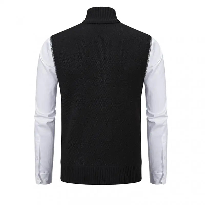 Gilet en tricot pour , col montant, couleur unie, - Super promo - 20%