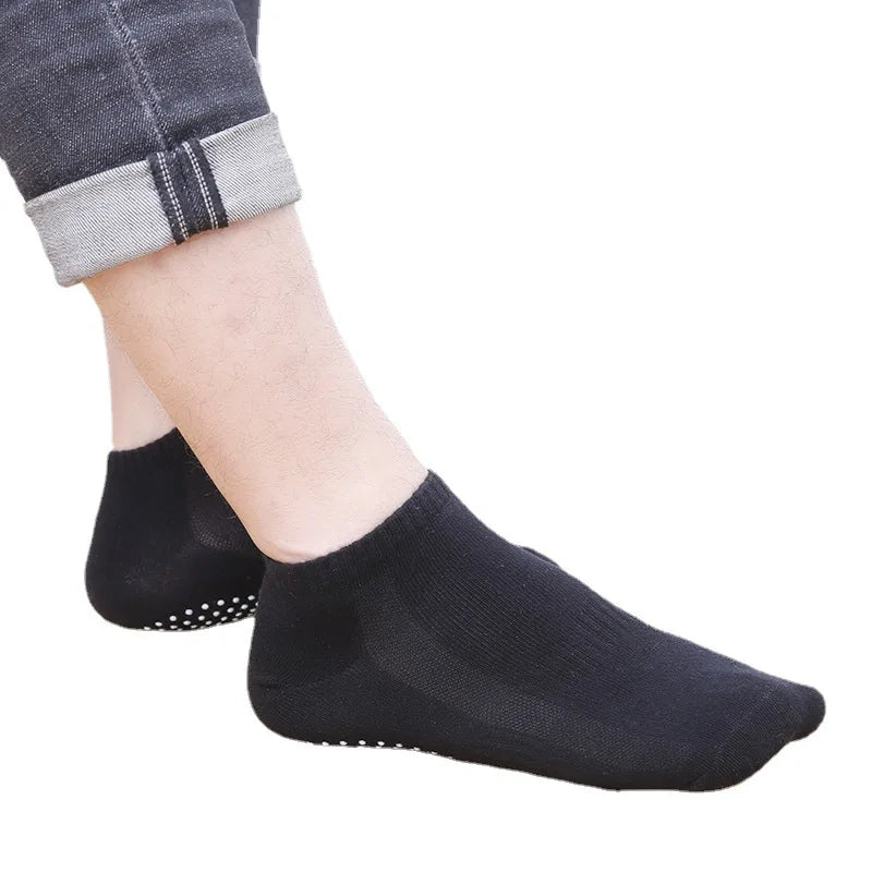 1 paire de chaussettes de yoga en coton - pour Homme avec des grips