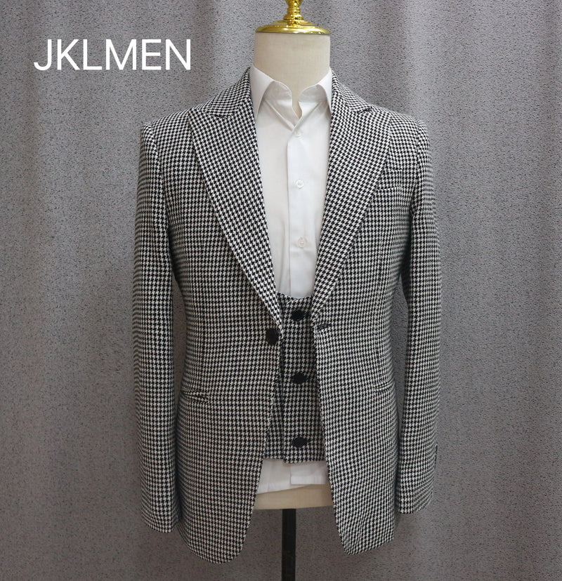 Robe de bal de mariage Slim Fit 3 pièces Plaid Blazer - Solde privé - 35%