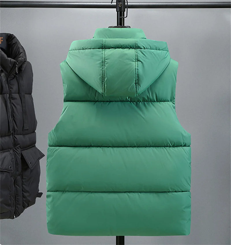 Gilet à capuche vert pour Hiver Fermeture éclair Col - Offre flash - 45%