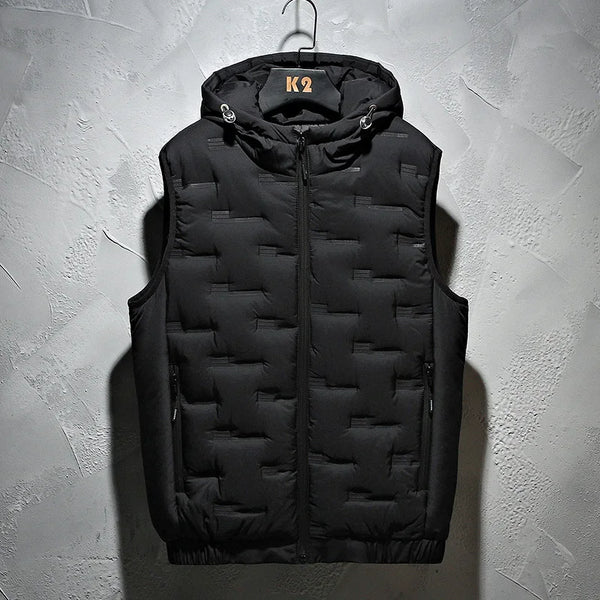 Gilet d'hiver à capuche pour , gilet plissé, rembourré, - Remise exclusive - 15%