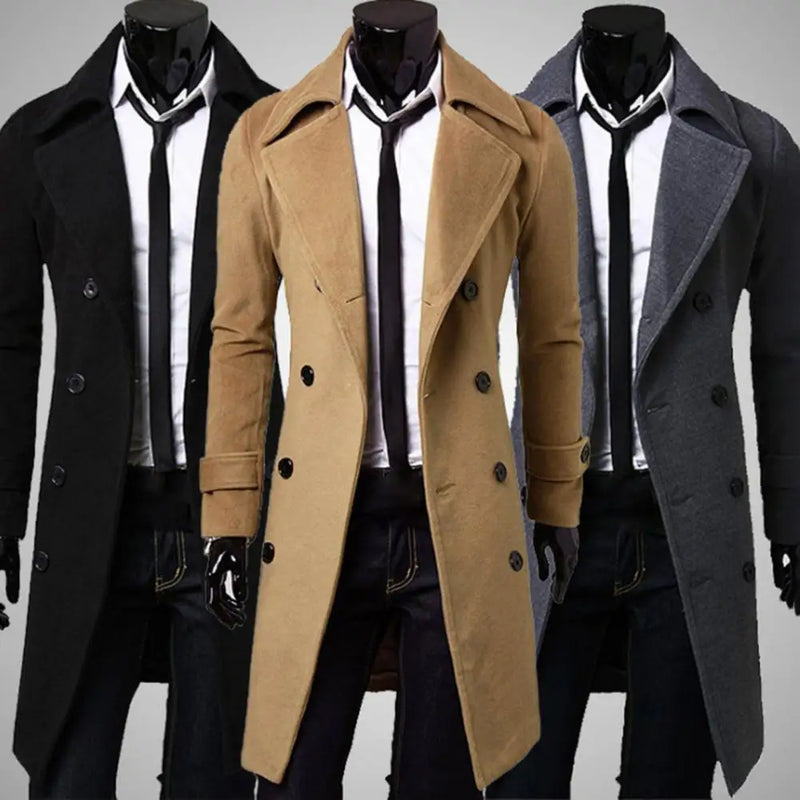 Trench - coat simple à double boutonnage pour , veste - Offre spéciale - 28%