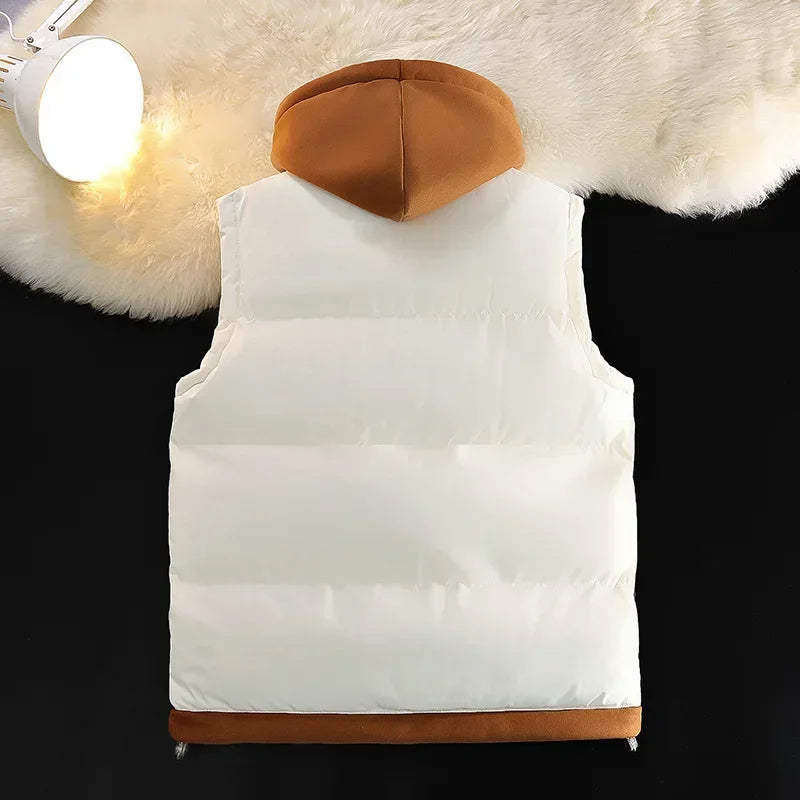 Gilet en coton pour , automne - hiver, collège, ample, à - Réduction attractive - 40%