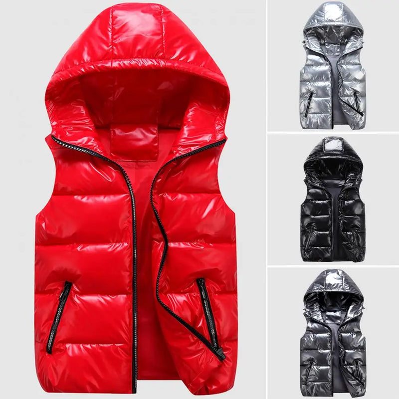 Gilet à capuche unisexe Gilet d'hiver rembourré à - Prix imbattables - 50%